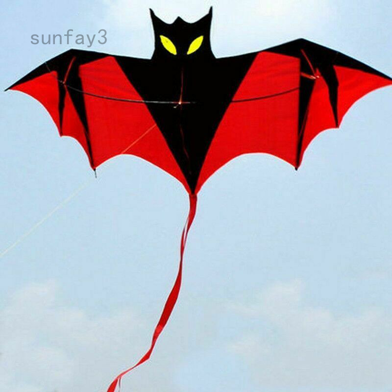 Black Vampire Bat Kite Red Easy to Fly Great Gift Outdoor Sports 1.6*0.7M