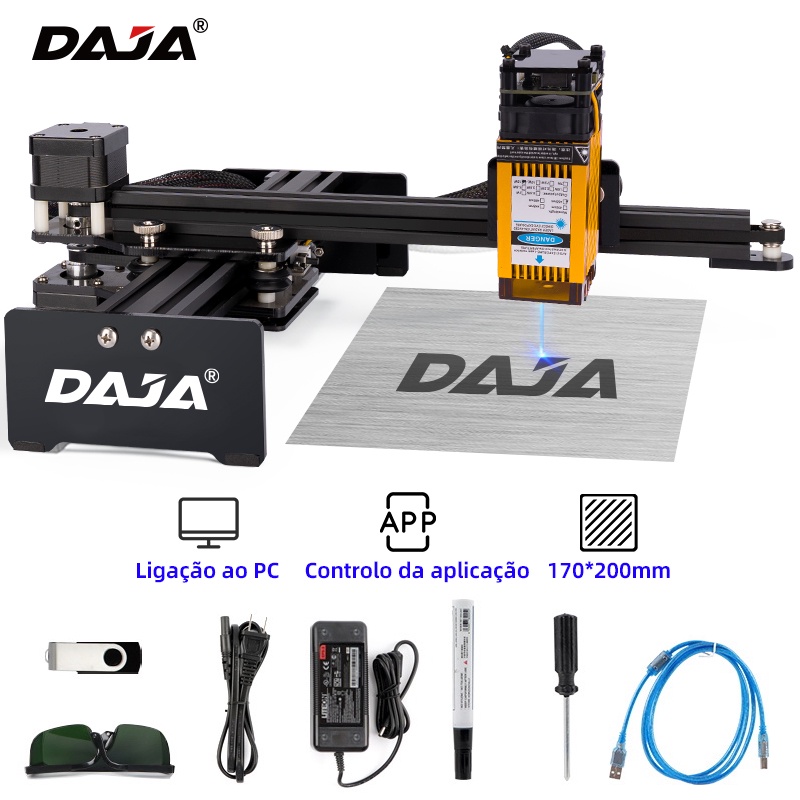 DAJA Laser Engraving Machine D2 Small Automatic Wood Carving Metal Bamboo Plastic Mini Marking