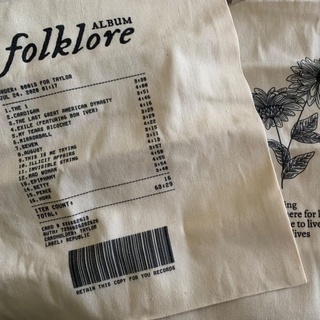 Tote Bag - Album List Receipt Inspired Minimalist Design (Taylor Swift, The 1975, Billie Eilish)