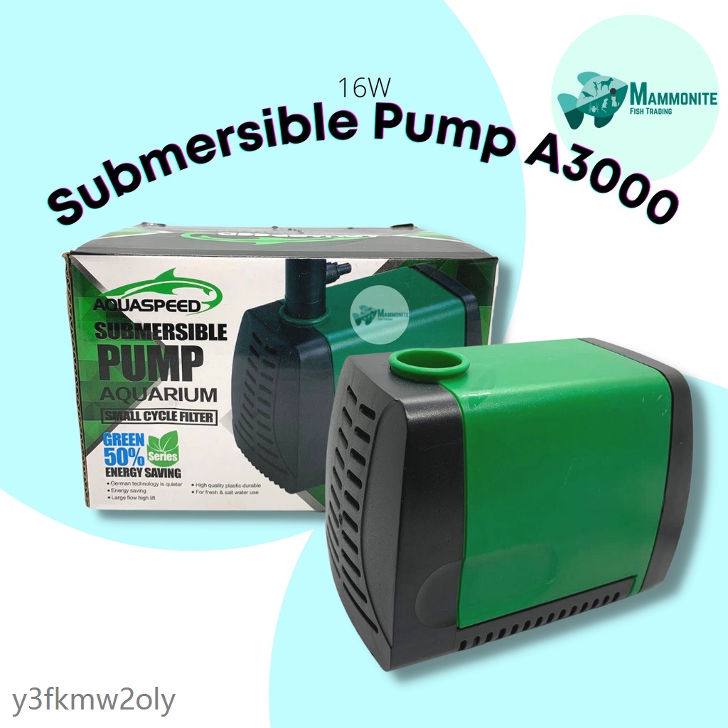 Aquaspeed Submersible Pump A3000 Aquarium Small Cycle Filter 16 Watts ...