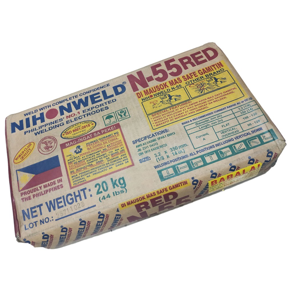 NIHONWELD WELDING ROD N55 6013 1/8" 3.2mm BROWN BOX N55 ( TINGI 1 KILO