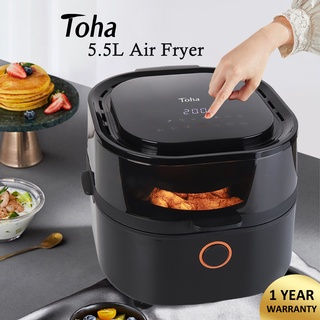 Toha Air Fryer 5.5L Multi-Function Oil Free 1500W Led Display One Touch Control Large Capacity