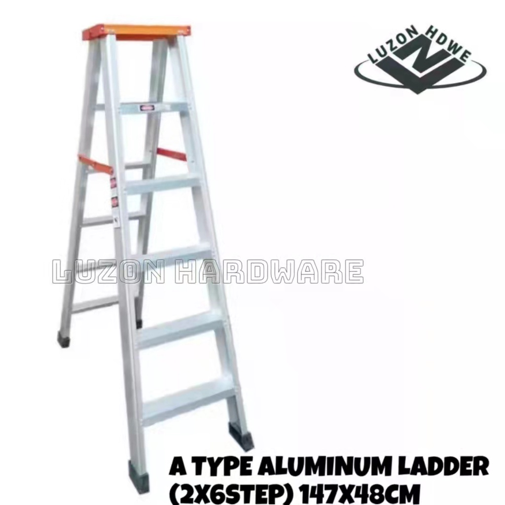 A TYPE ALUMINUM LADDER (2X6STEP)147X48CM | Shopee Philippines