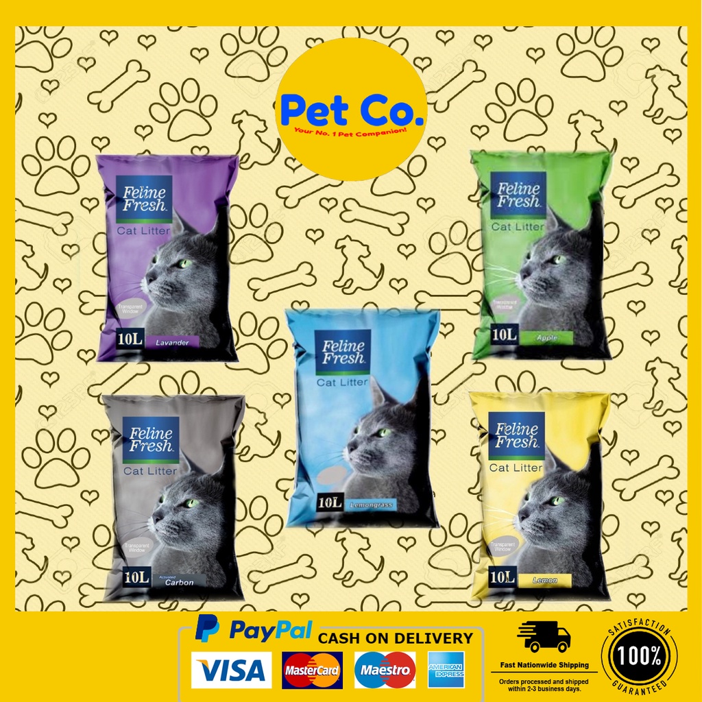 Feline Fresh Cat Litter 10L Clumping (Lavender, Lemon, lemon grass, Coffee) Shopee Philippines