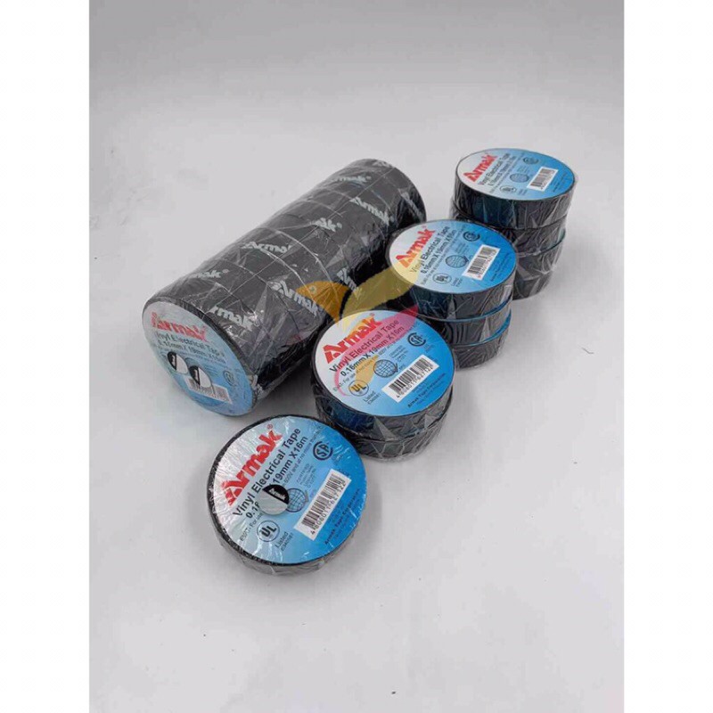 10pcs Armak Electrical Tape Black PVC Insulation Tape Waterproof Wire ...