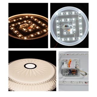 【SUN】COD Modern LED Ceiling Light Ultra Thin Lamp Three Color Dimming for Living Room 27-40cm #5