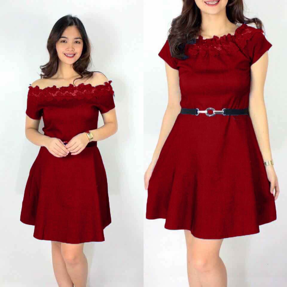 dress with belt on shoulder