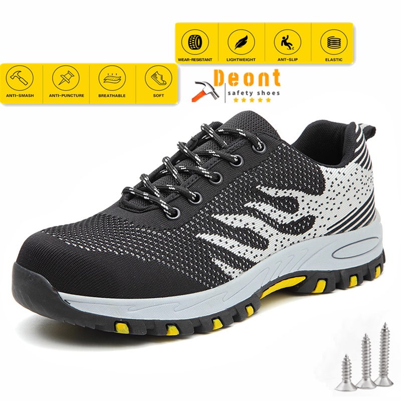 DEONT Steel toe shoes, breathable safety shoes, men's shoes, antismash