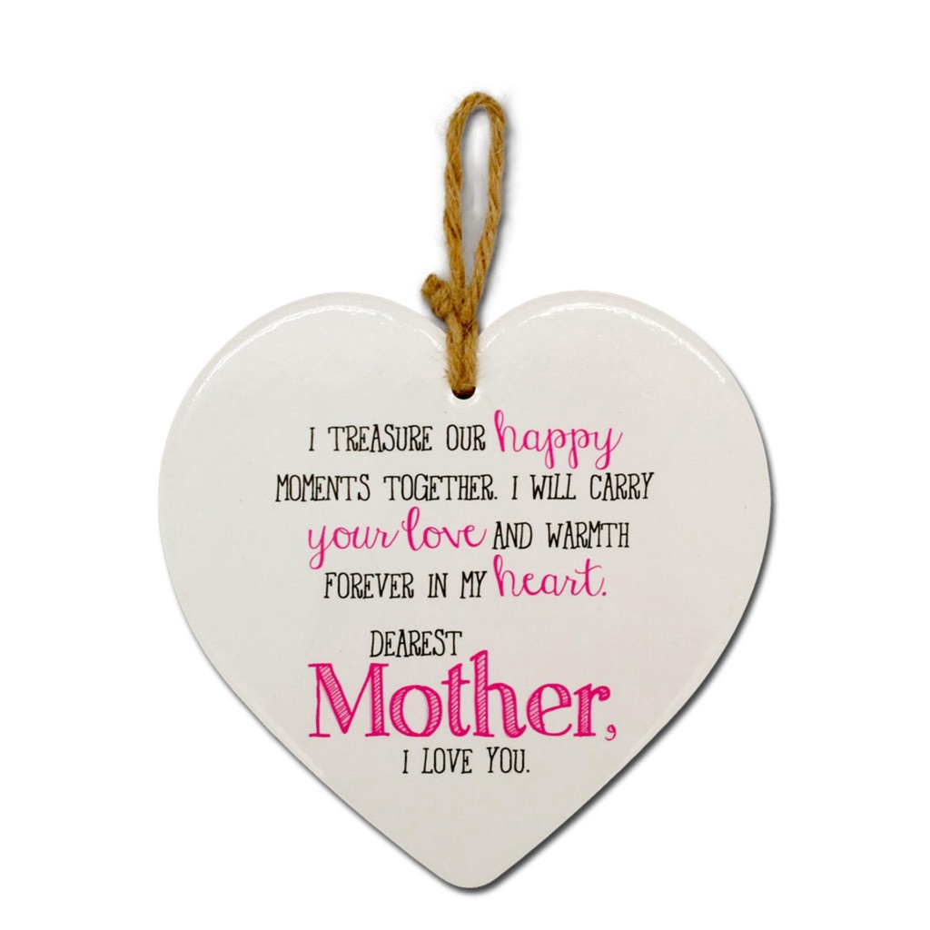 Decorative Wall Hanging Heartfelt Message Sign for Mother Heart Shape ...