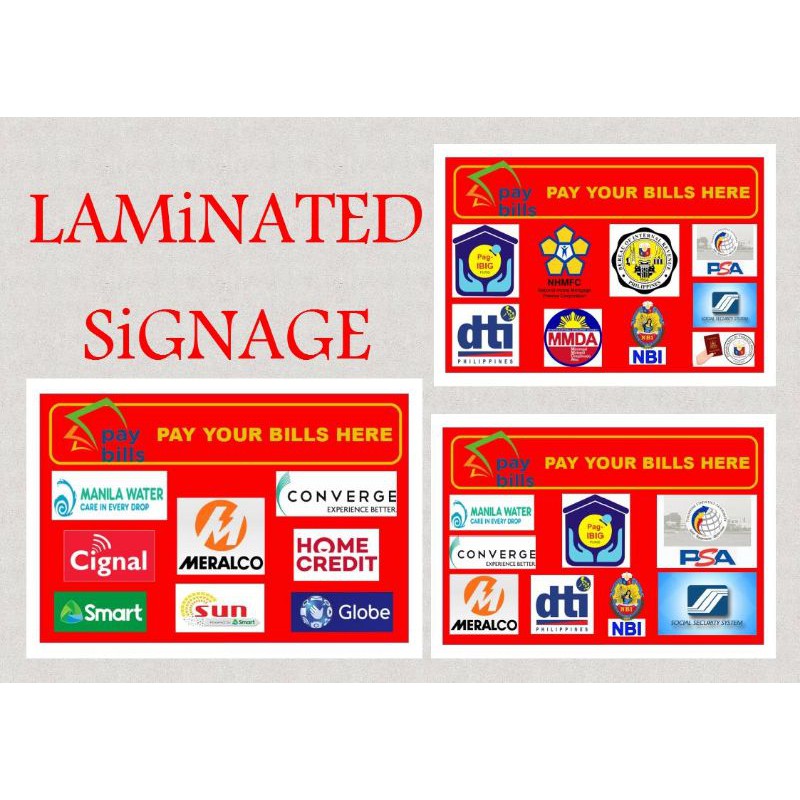 Laminated Signage Pay Your Bills Here Shopee Philippines 7408