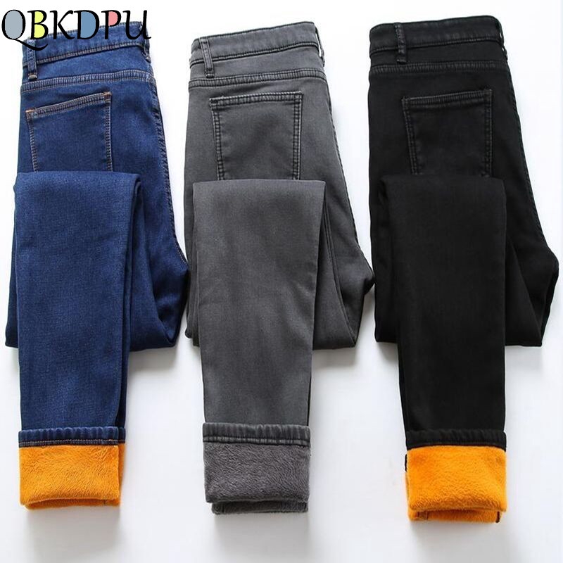 Women Elastic High Waist Denim pants 