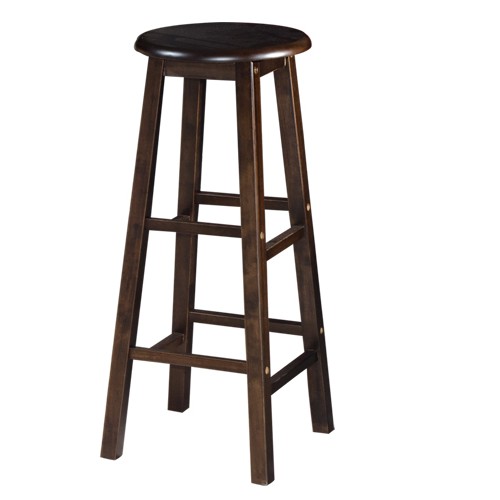 29 inch Bar Stool Dark Brown Color Solid Wood Pub Bar Counter Stool