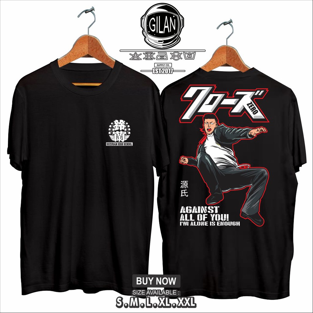 Anime Crows Zero Genji Takiya Suzuran High School T Shirt Gilan Shopee Philippines