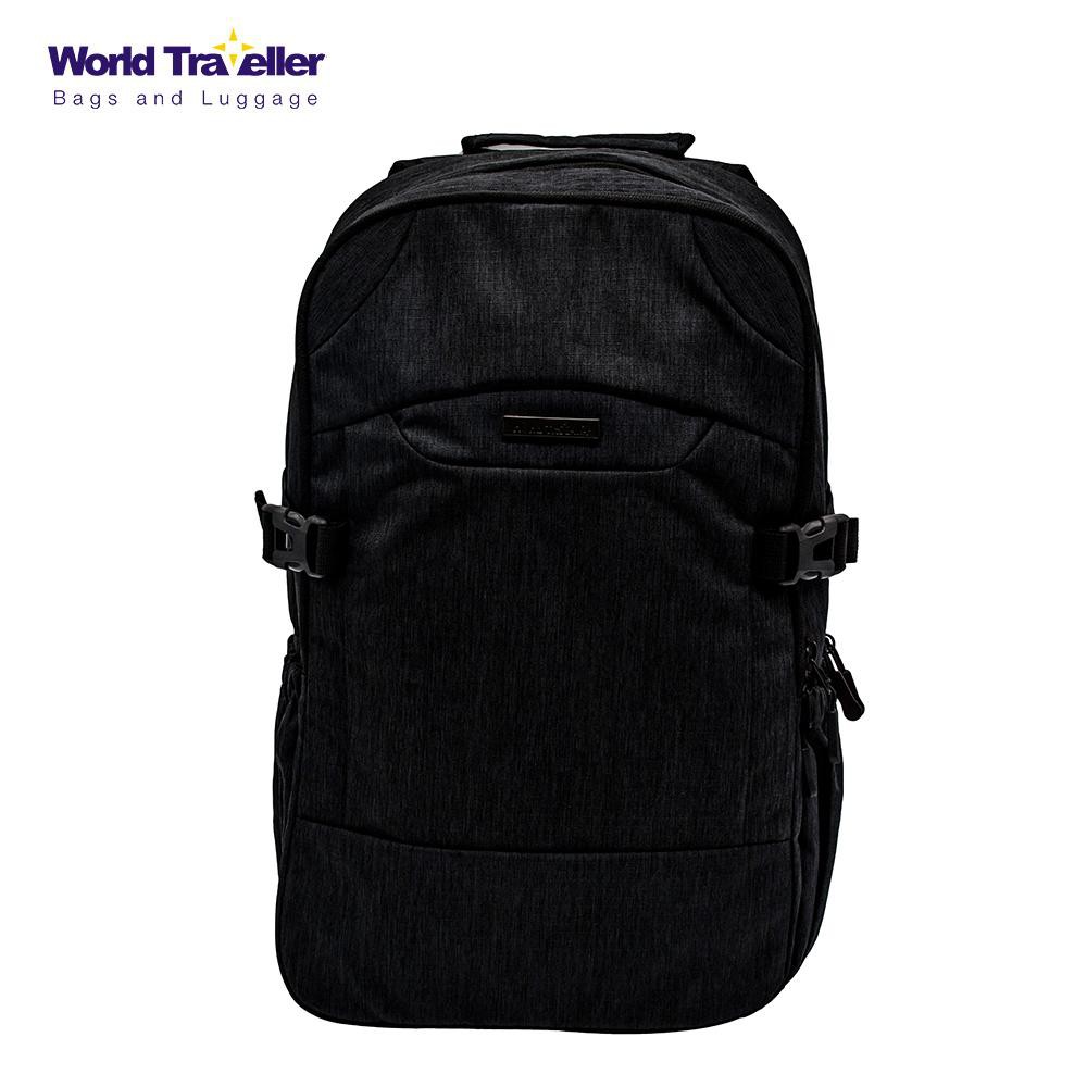 World Traveller OTTAWA Lightweight Laptop Backpack (Black) Shopee