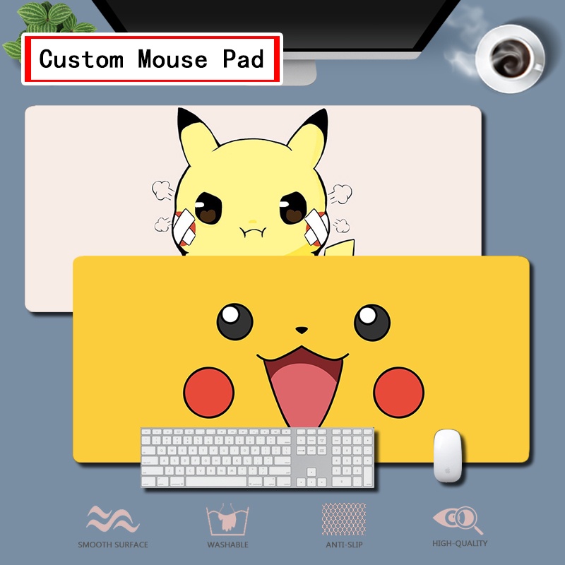 Custom Gaming Mouse Pad Cute Pikachu Mouse Pad Extra Large AntiSlip