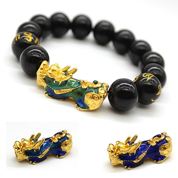 Piyao lucky charm stainless gold plated and stone bracelet Unisex ...