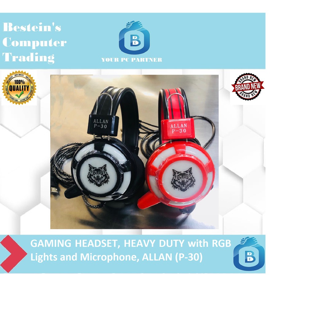 GAMING HEADSET (P30) , HEAVY DUTY with noise cancellation, RGB Lights