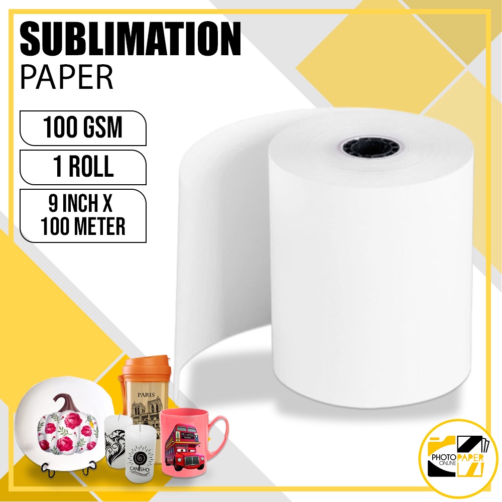 Sublimation Paper Yellow 9 inch x 100 meter Roll Yasen Brand | Shopee ...