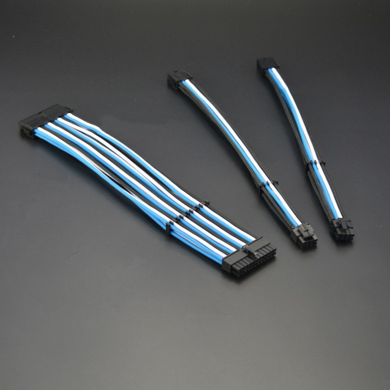 pc power extension cables light blue black white gpu cables Shopee