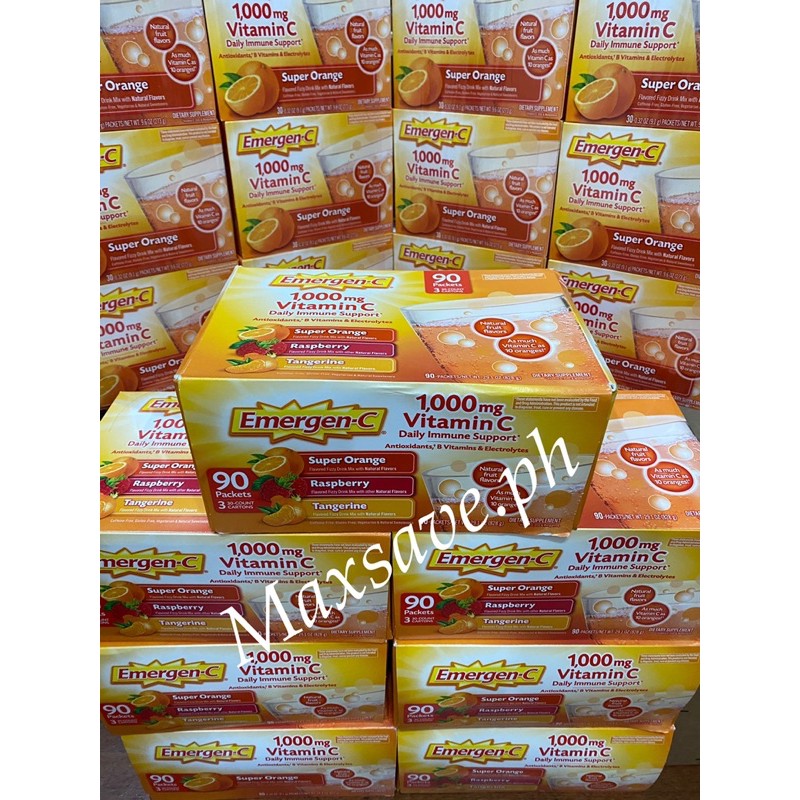 Emergen C Vitamin C 1 000 Mg Variety Pack Drink Mix 90 Packets Shopee Philippines