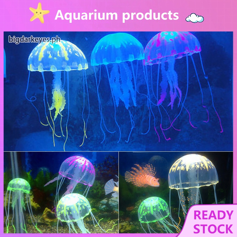 COD!BIGGlowing Luminous Artificial Jellyfish Aquarium Decoration Fish