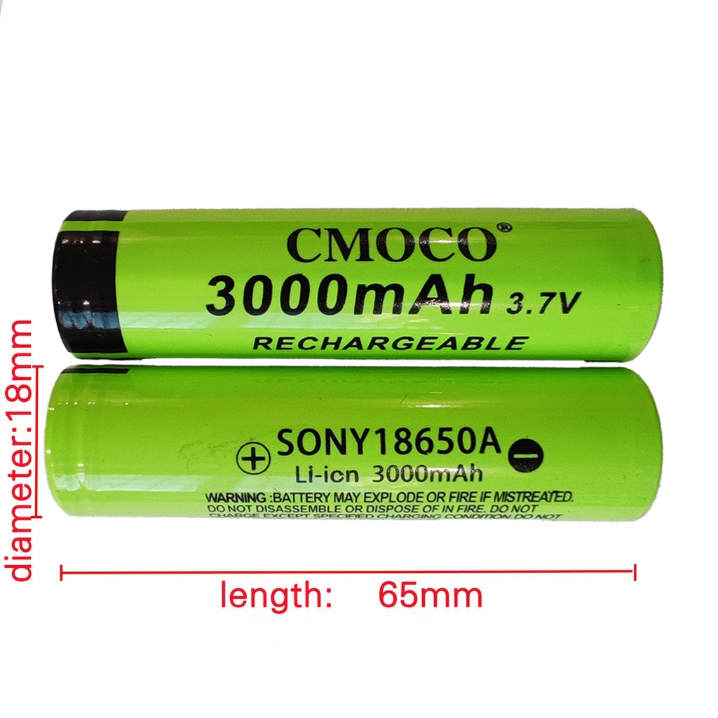 give accelerator Overvåge 2PCS CMOCO 18650 Battery 3000mAh Flashlight Battery Li-ion 3.7V High  Quality Real Capacity | Shopee Philippines