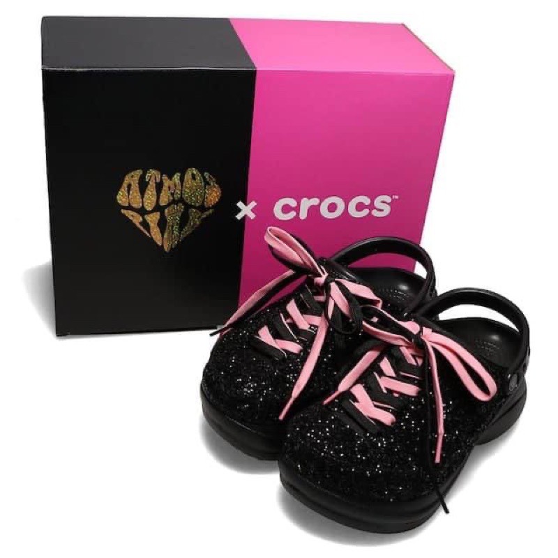 atmos pink crocs