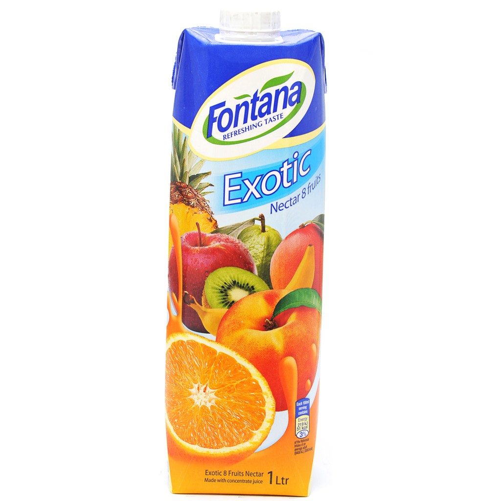 Fontana Exotic (8 fruits) Juice (1 case/ 12 pcs x 1 liter) Shopee