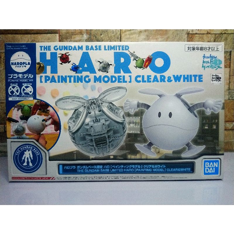The Gundam Base Limited Haro Haropla Painting Model Clear and White