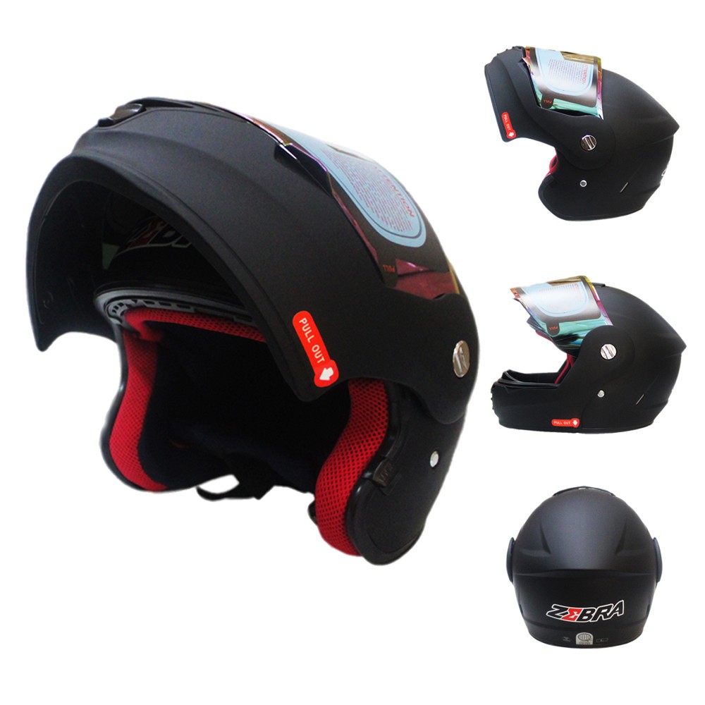 ZEBRA motorcycle open face helmet visor motors helmets motor full face ICC cod | Shopee Philippines