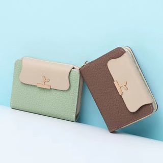 Women's Wallet New Style Small Korean Version Simple Female Student Fresh Folding Personalized Portable Card Case Fashion
