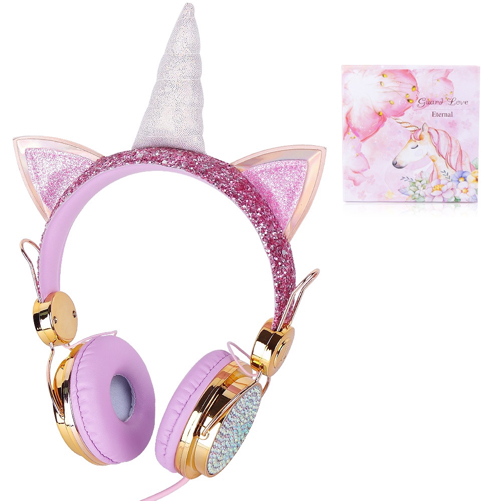 2020 Rainbow Unicorn Wired Headphone With Microphone Girl Music Cute ...