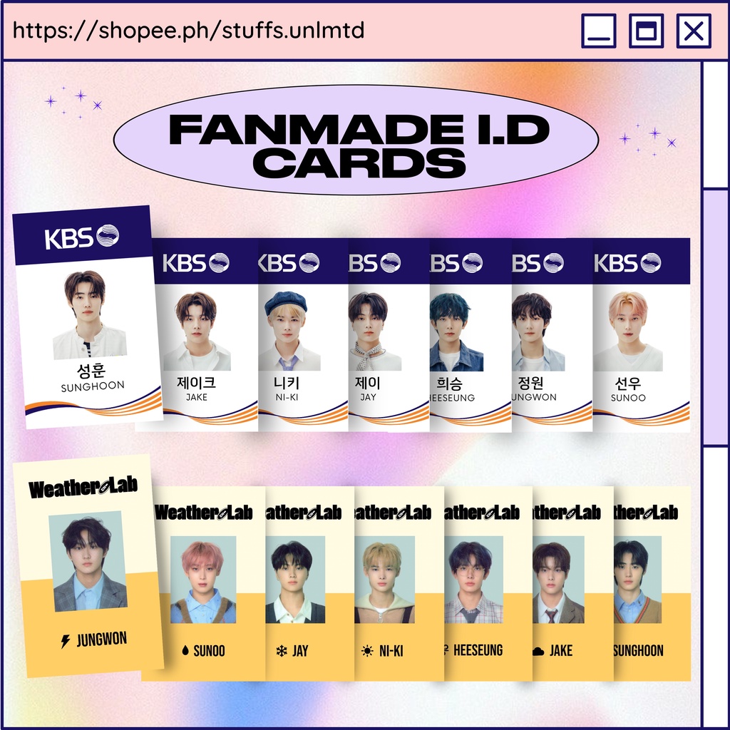 ENHYPEN I.D CARDS [FANMADE] | Shopee Philippines
