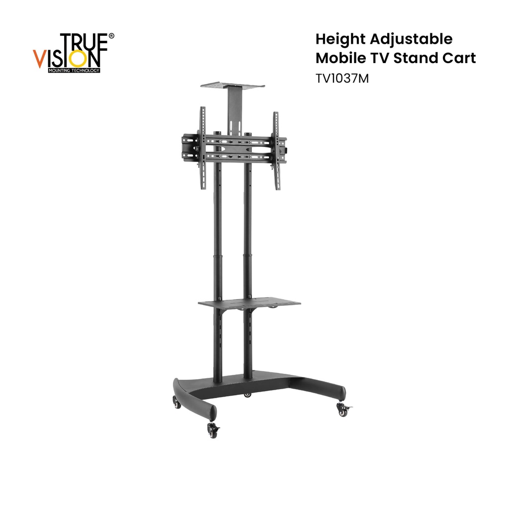 True Vision Height Adjustable Mobile TV Stand Cart for 37-70