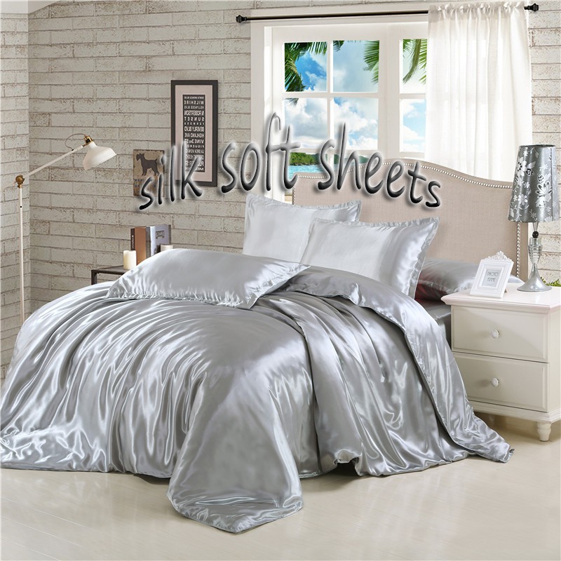 Luxury Satin Silk Bedding Set 3 4 Pcs Bed Set Bedclothes Duvet