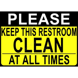 Restroom Clean Toilet Laminated Signage A Size Shopee Philippines