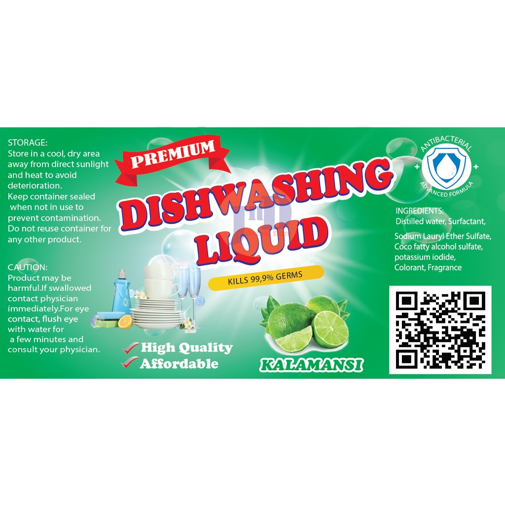 Sticker Labels For Dishwashing Liquid Generic Shopee Philippines