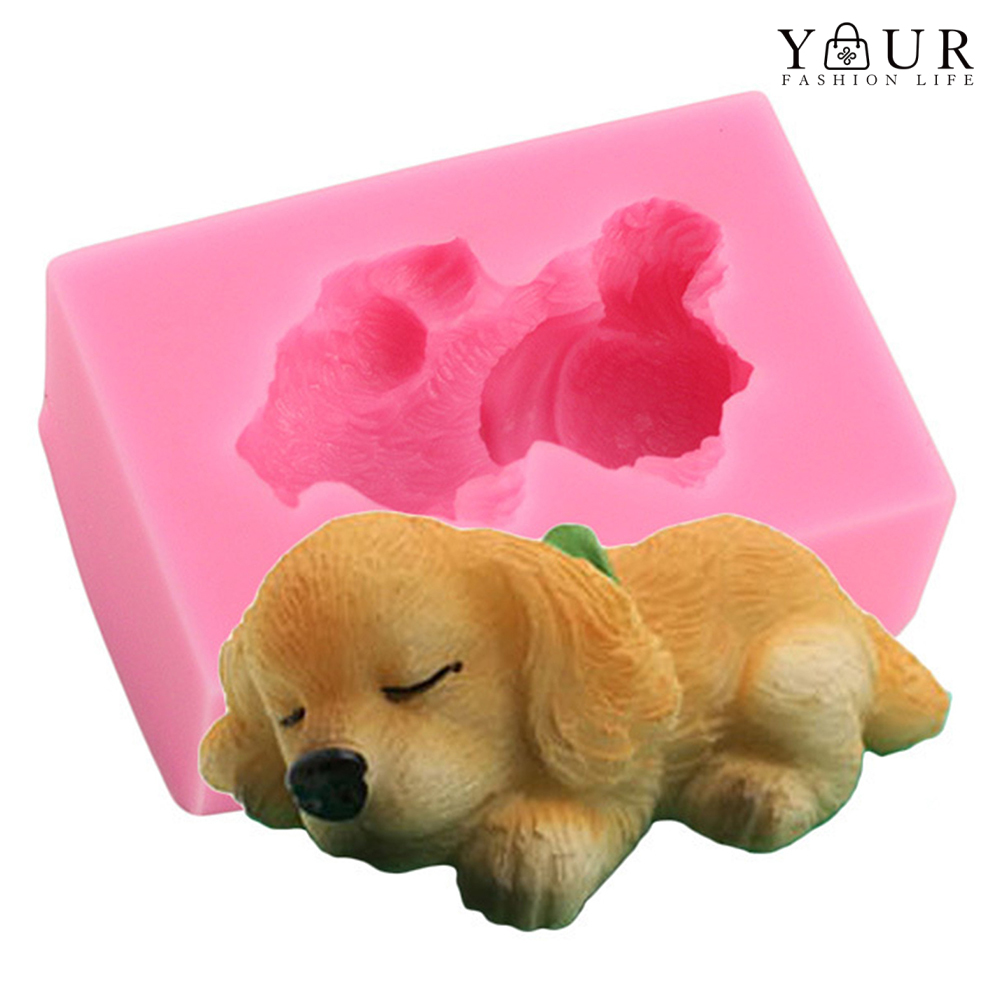 yourfashionlife DIY Cute Dog Shape Silicone Fondant Cake Mold Candy Cookie Kitchen Baking Tool
