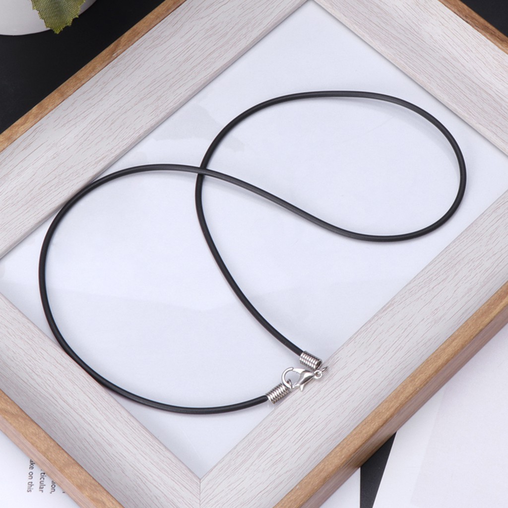 J 10pcs Diy Necklace Rope Cord Rubber Black Jewelry Making With