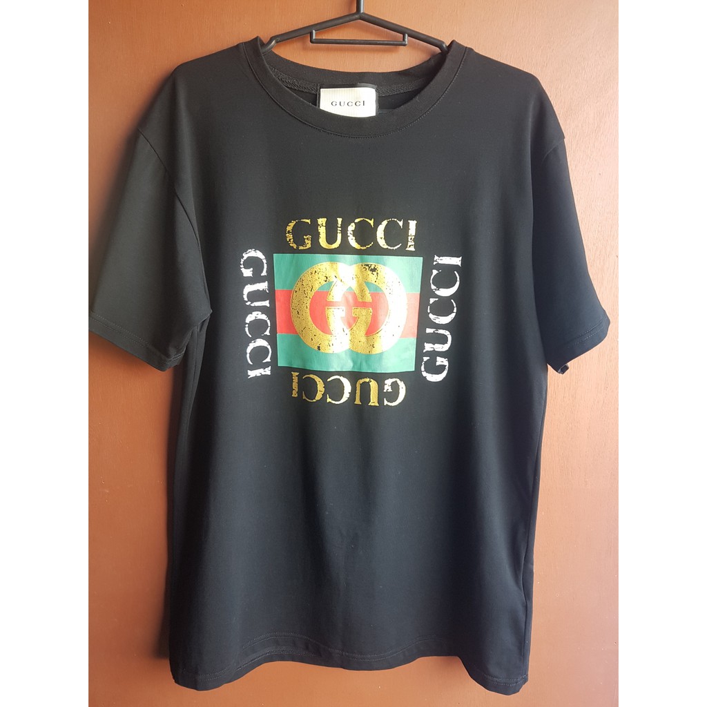 gucci logo t shirt black