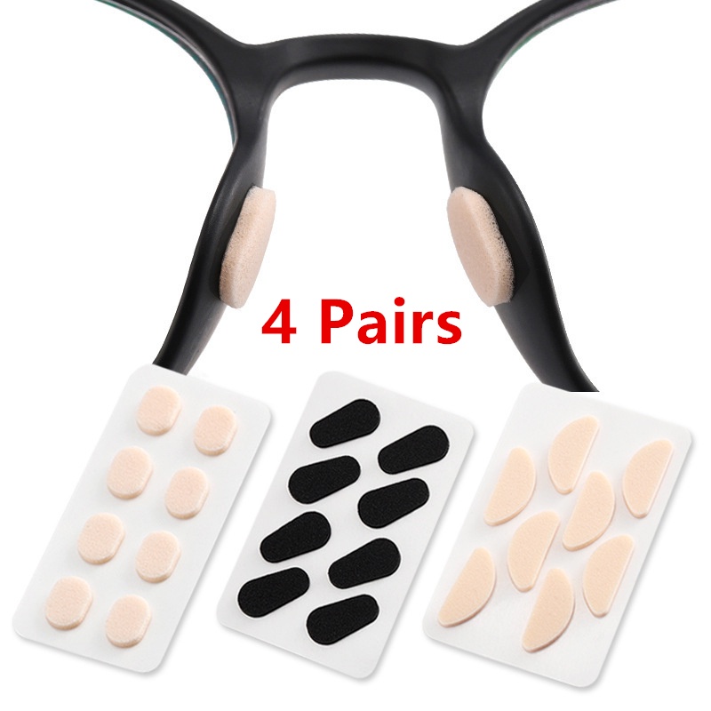 4 Pairs Board Self Adhesive Eyeglass Eva Nose Pads Anti Slip Glasses No Makeup Nose Pads