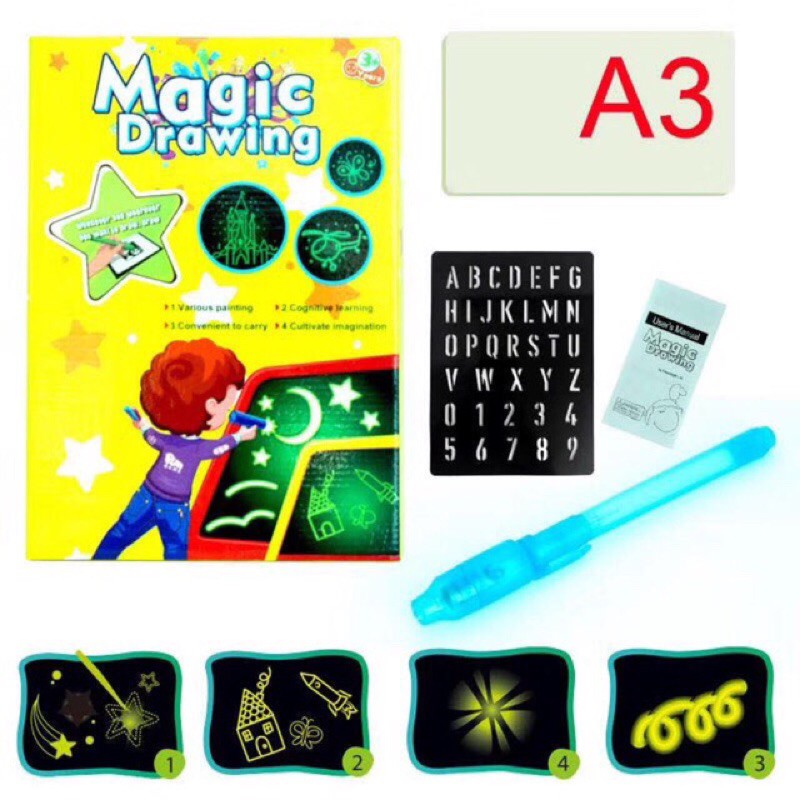 Magic Drawing Luminous tablet fluorescent drawing board. Shopee