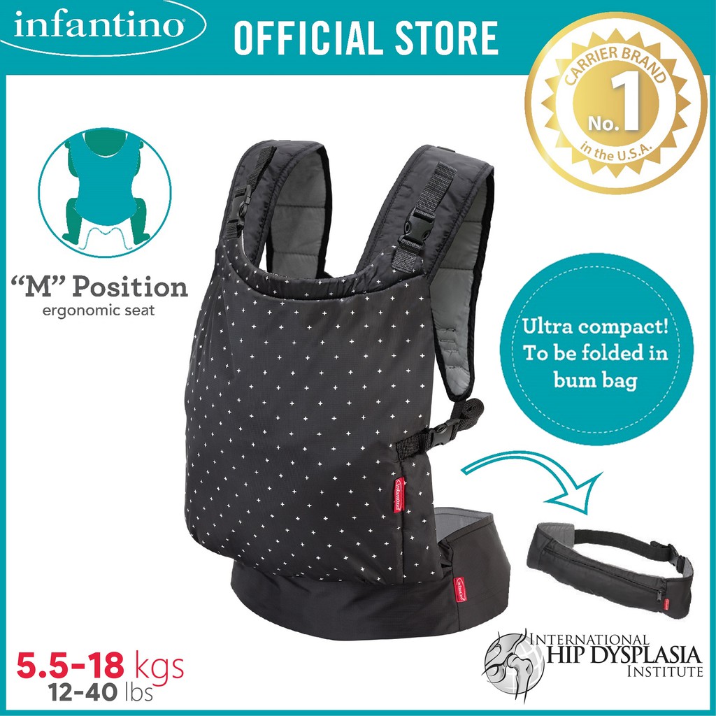 infantino zip travel carrier black