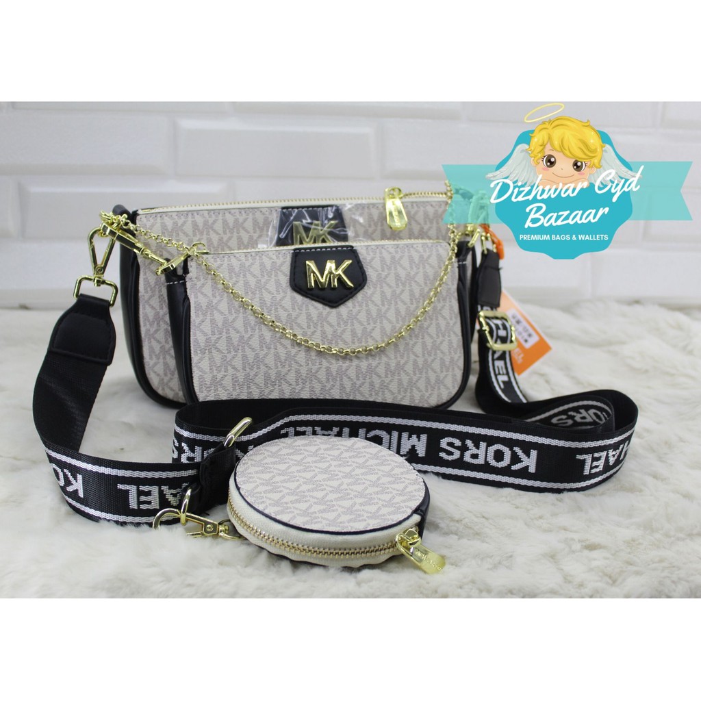 Michael Kors 3 in 1 Multi pochette in White | Shopee Philippines