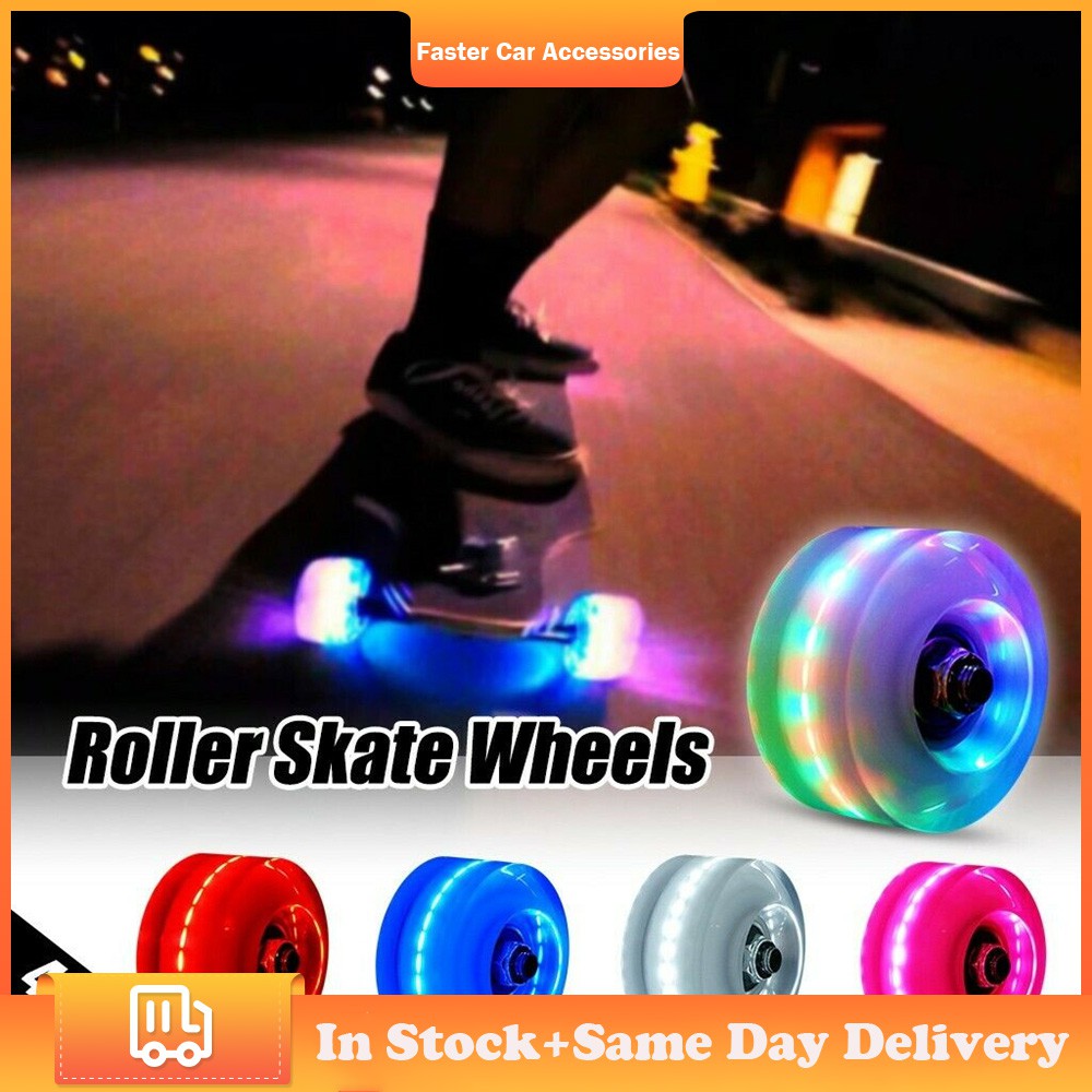 Green Epic Twilight LED Super Bright Light Up Roller Skate Wheels 4 pk 