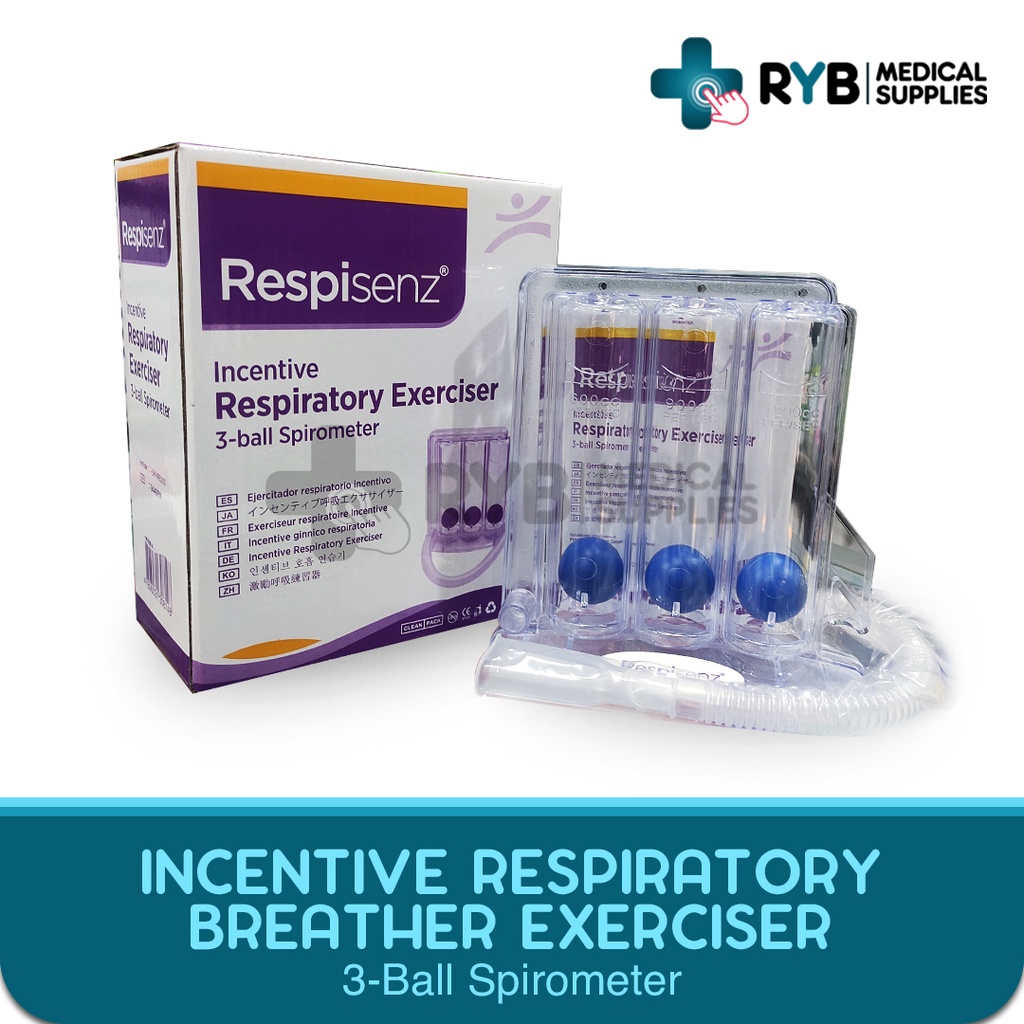 Incentive Respiratory Breather Exerciser 3-Ball Spirometer - Respisenz ...