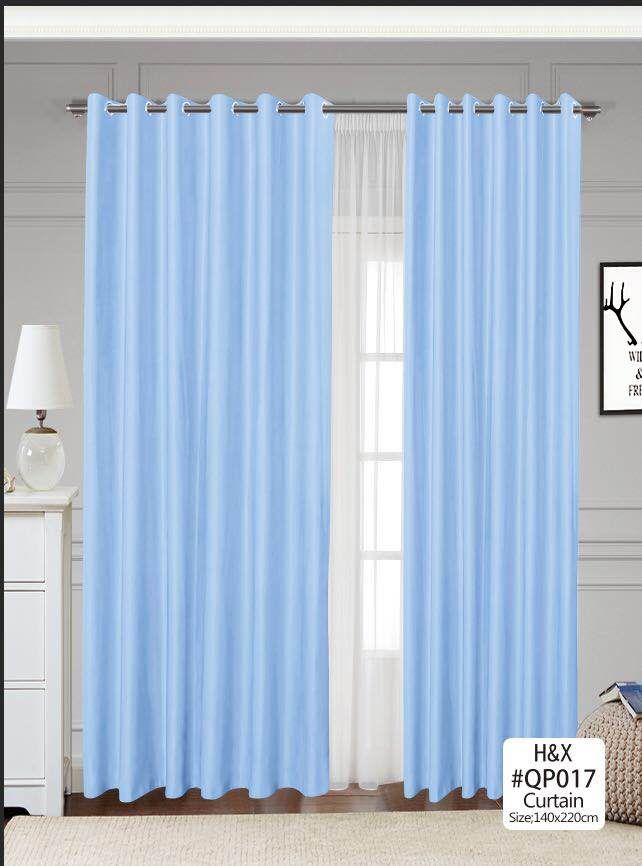 COD Sale Curtain Polyester Sky Blue Kurtina Design Window Door with ...