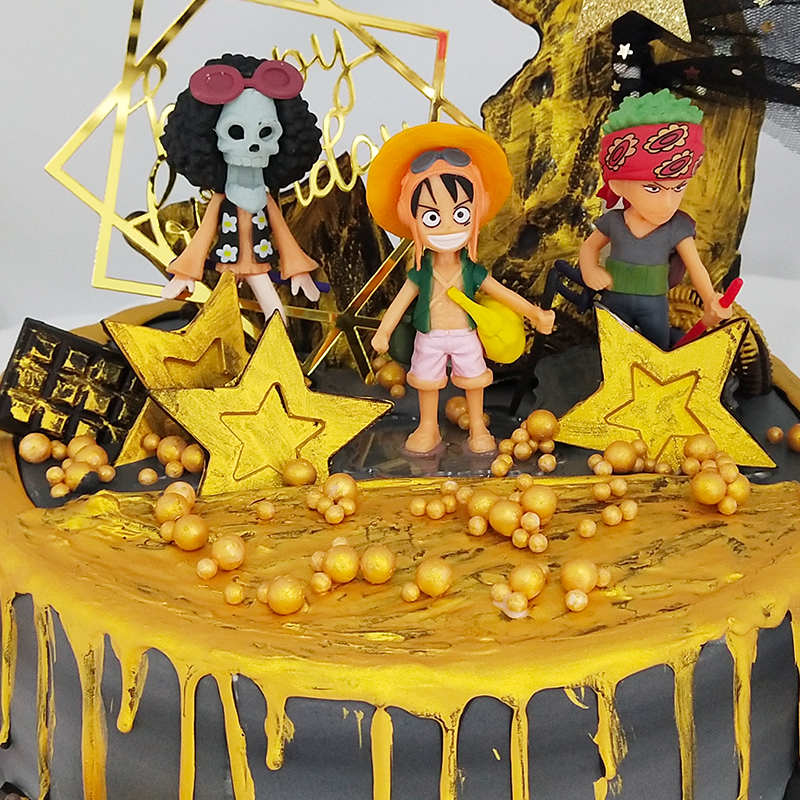 6 Pcs One Piece Pirates Figures Set Cake Topper Luffy Nami Zoro Sanji Brook Shopee Philippines