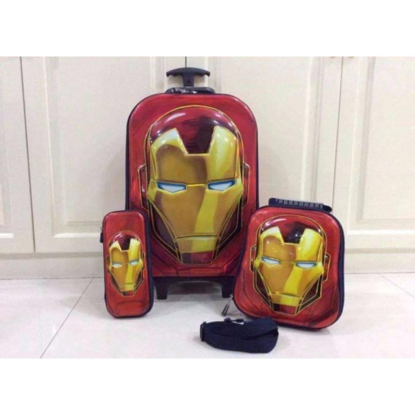 iron man trolley school bag