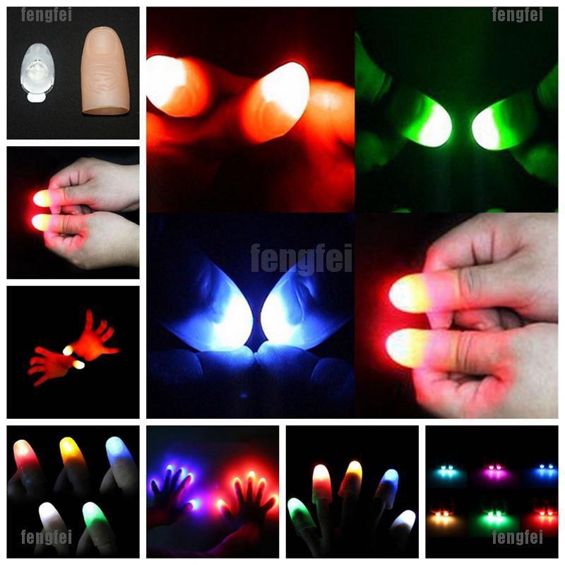 2PCS Magic Finger Lights  Bright Thumbs Fingers Trick Appearing Light Close Up